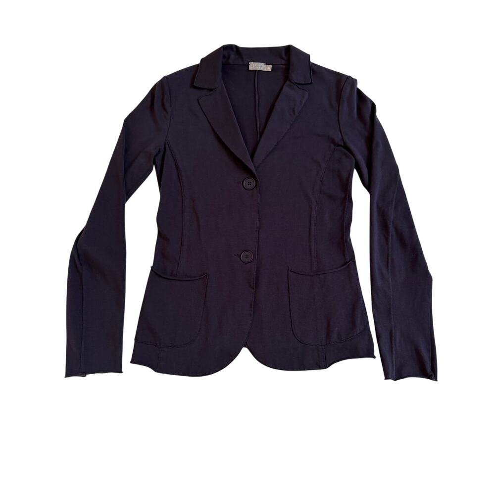 No Man's Land Two Button Front Jacket Blazer Size 34 XS Navy Blue Made in Italy